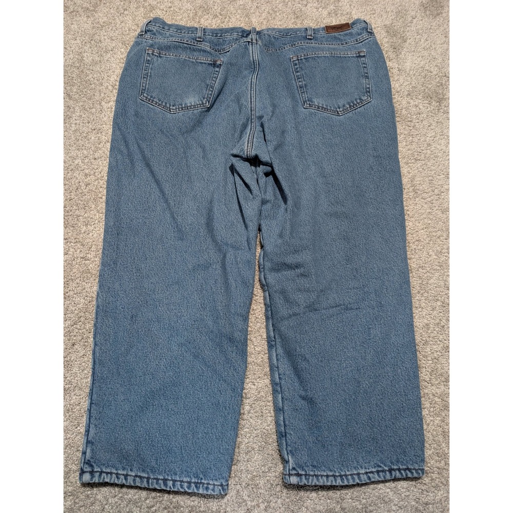 LL Bean Jeans Mens 46x28 Blue Relaxed Fit Fleece Lined Denim Pants Workwear Warm - Picture 5 of 6